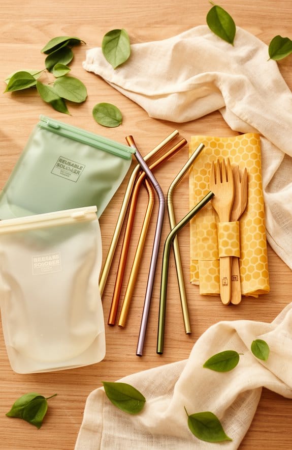 stylish colored metal straws