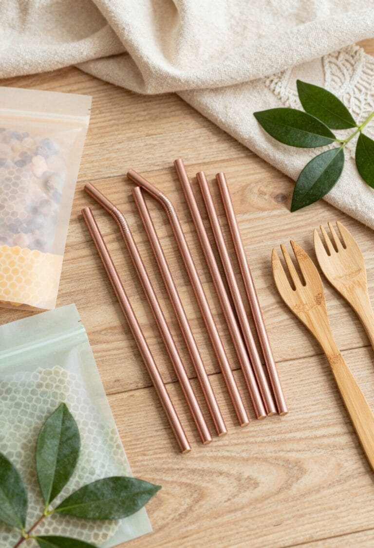 stylish rose gold straws