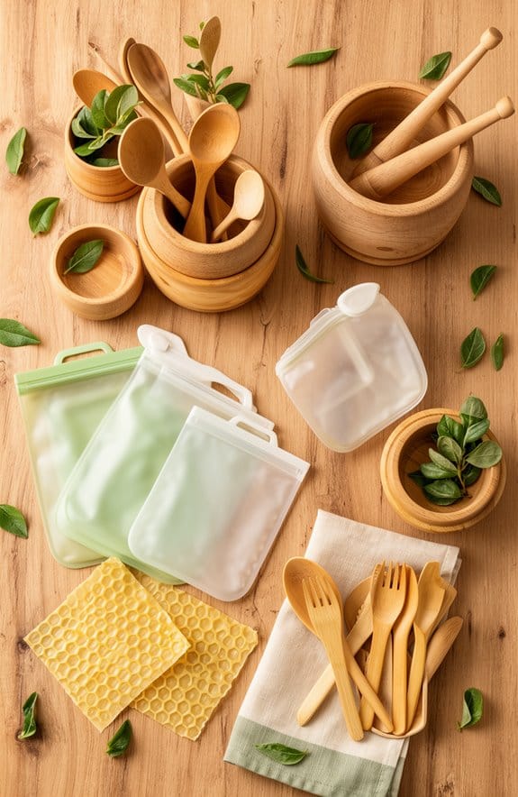 stylish wooden utensil storage